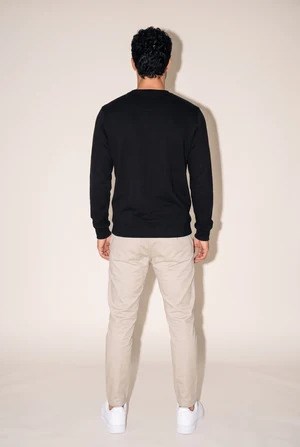 Jsco Erkek 6212 0 Yaka Nakışlı Selanik Sweat Siyah