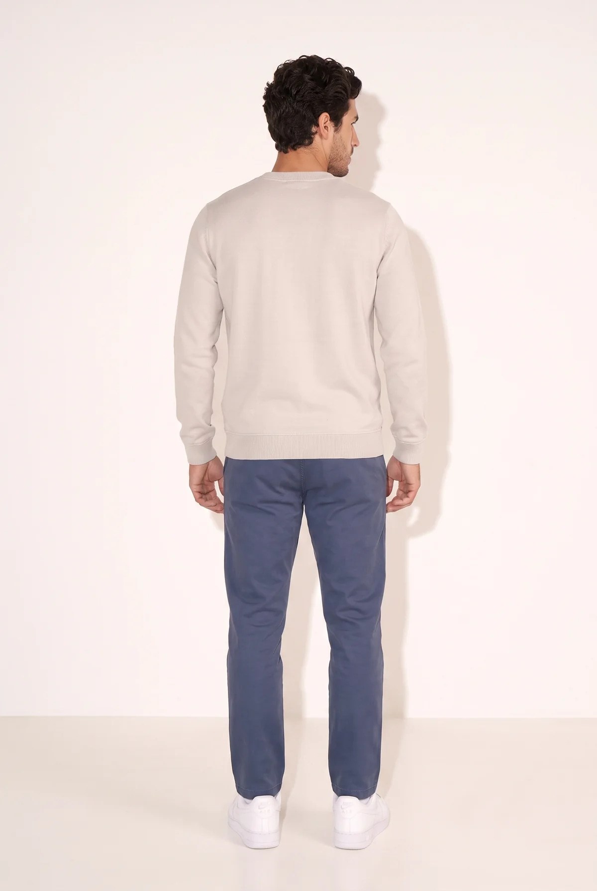 Jsco Erkek 6212 0 Yaka Nakışlı Selanik Sweat Bej