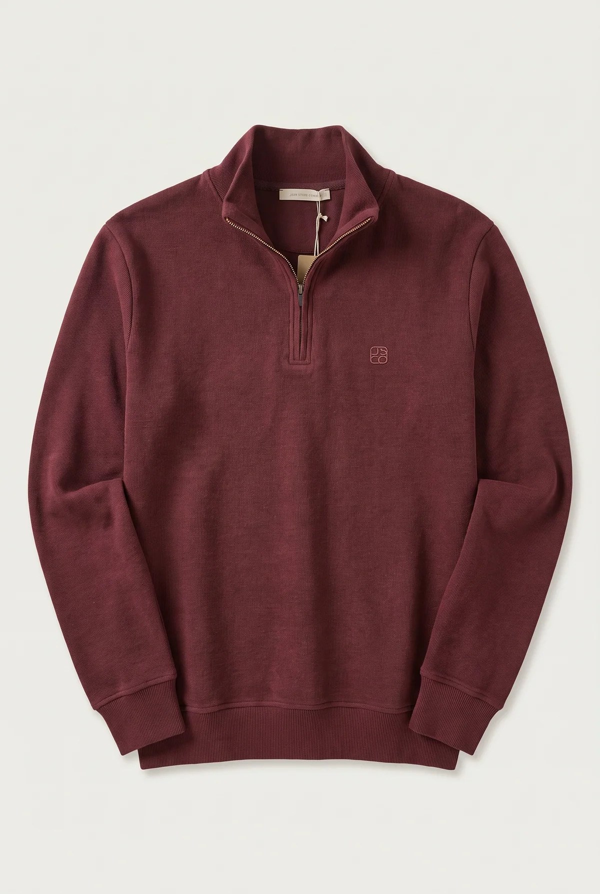 Jsco Erkek 6213 Dik Yaka Nakışlı Selanik Sweat Vişne