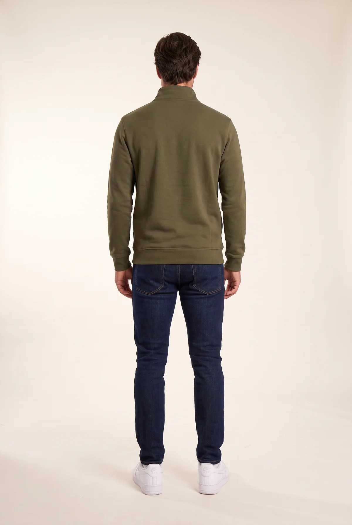 Jsco Erkek 6213 Dik Yaka Nakışlı Selanik Sweat Haki