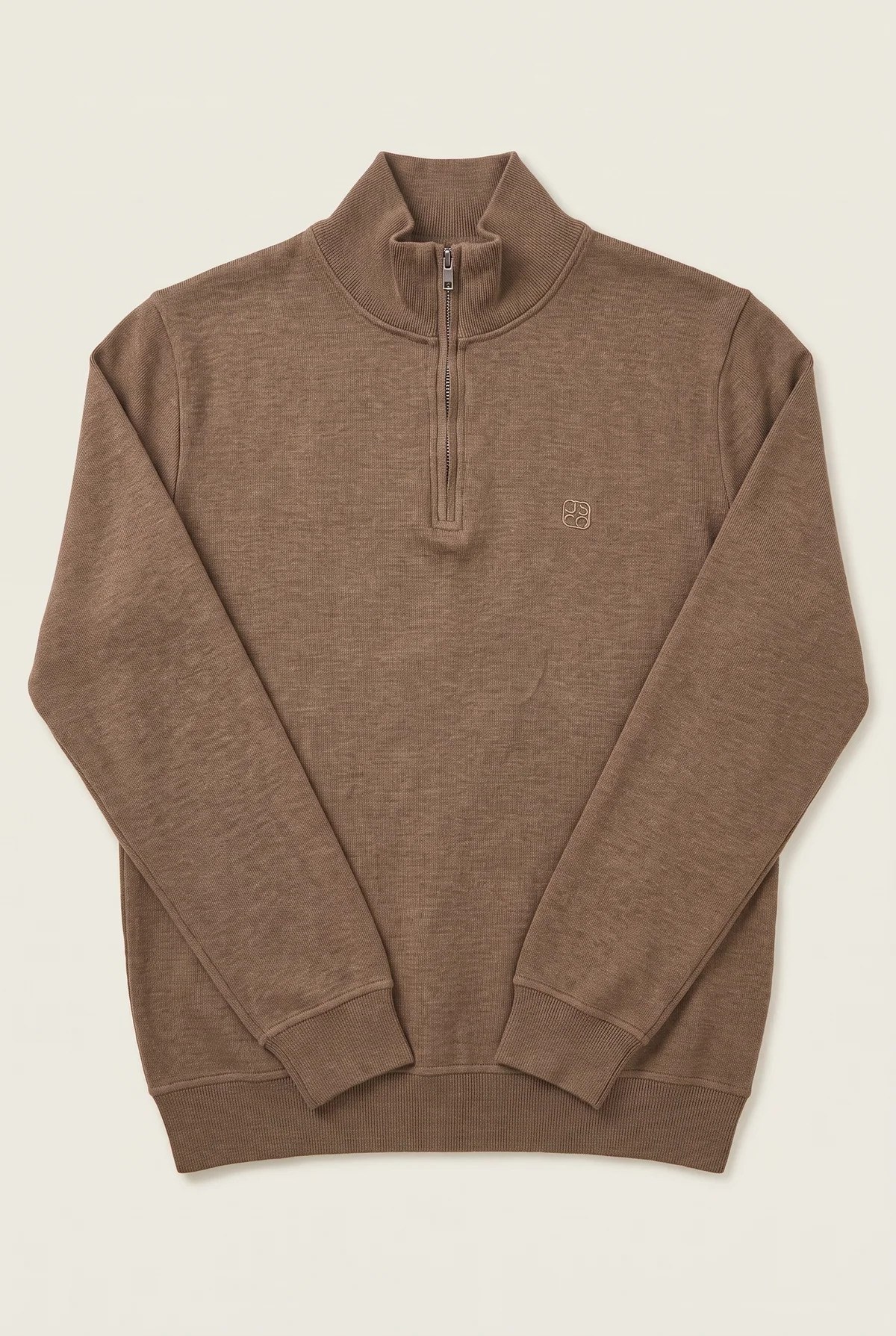 Jsco Erkek 6213 Dik Yaka Nakışlı Selanik Sweat Kahve