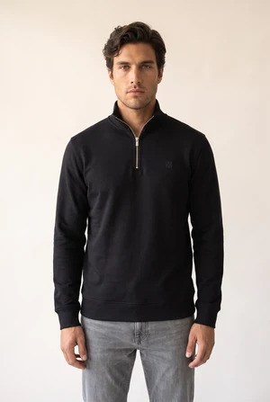 Jsco Erkek 6213 Dik Yaka Nakışlı Selanik Sweat Siyah