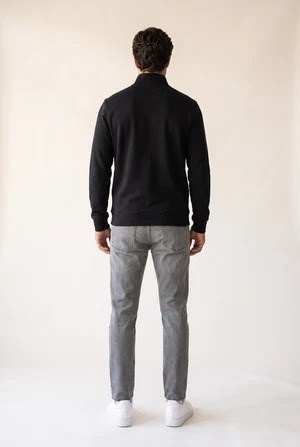 Jsco Erkek 6213 Dik Yaka Nakışlı Selanik Sweat Siyah