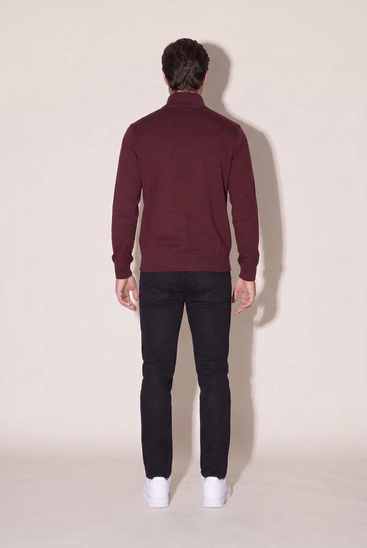 Jsco Erkek 6213 Dik Yaka Nakışlı Selanik Sweat Vişne