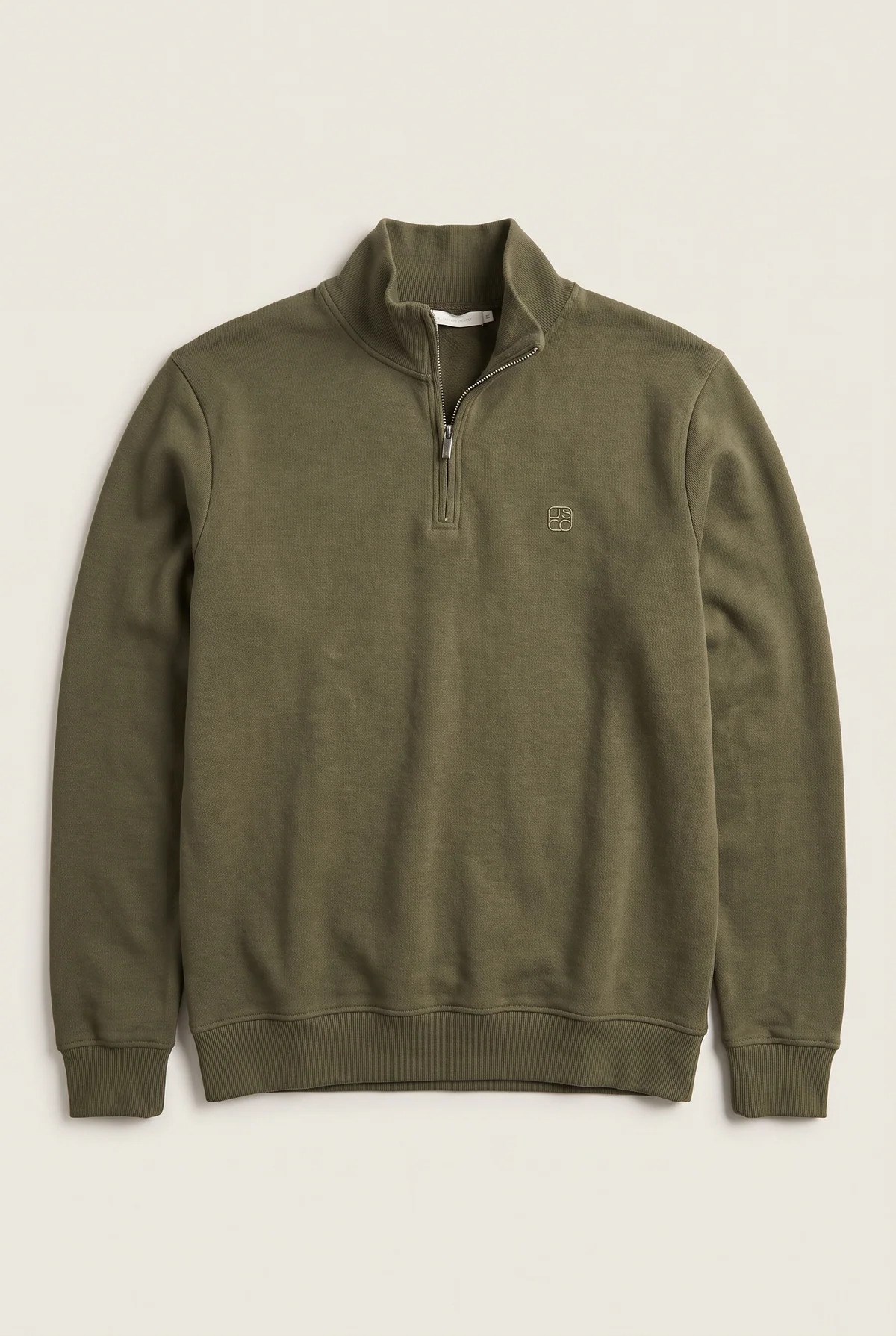 Jsco Erkek 6213 Dik Yaka Nakışlı Selanik Sweat Haki