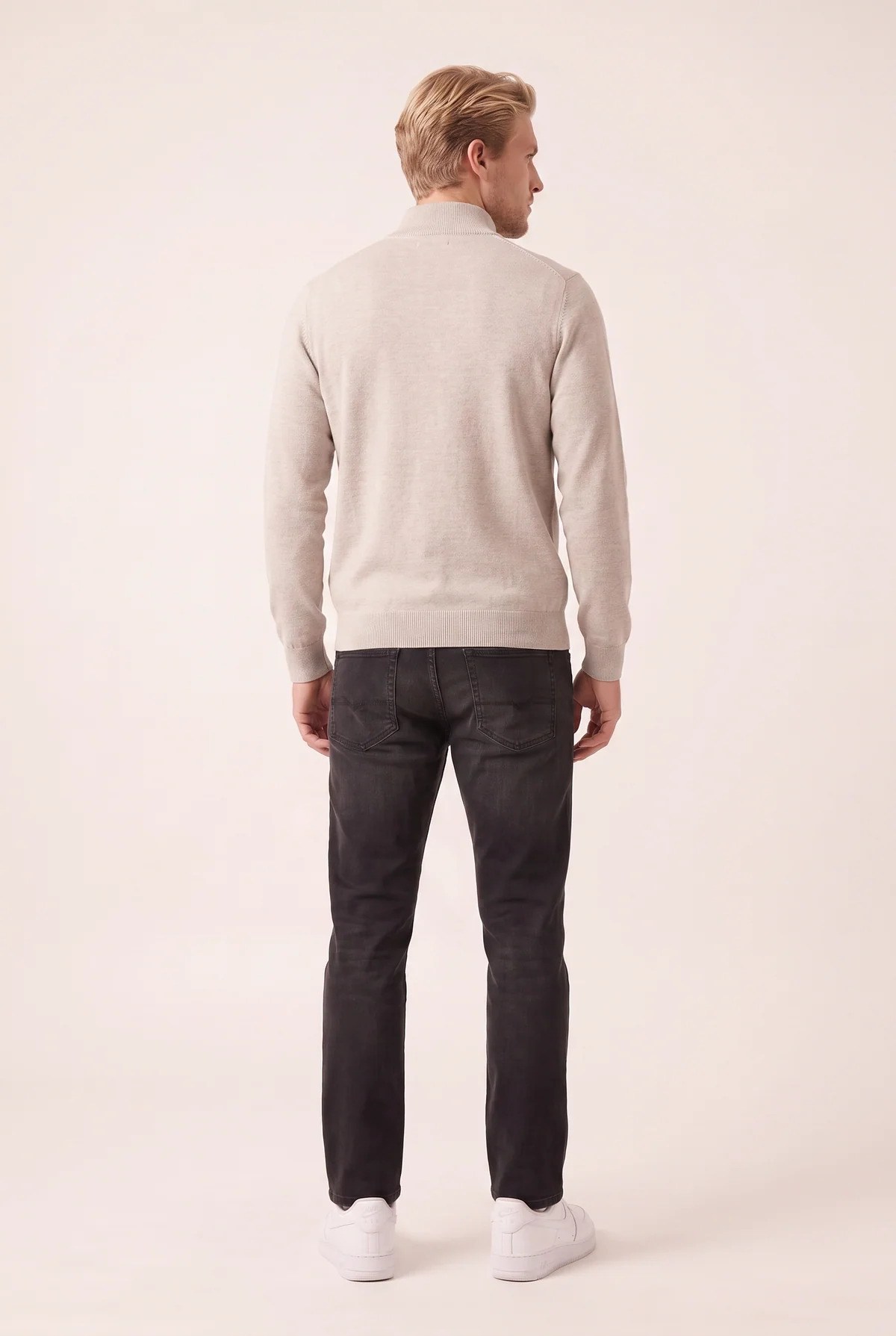 Jsco Erkek 6217 Dik Yaka Selanik Sweat Taş