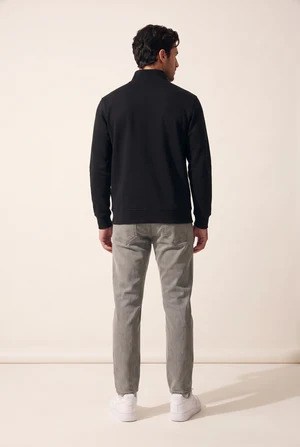 Jsco Erkek 6217 Dik Yaka Selanik Sweat Siyah