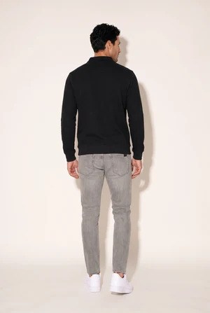 Jsco Erkek 6218 Polo Yaka Selanik Sweat Siyah