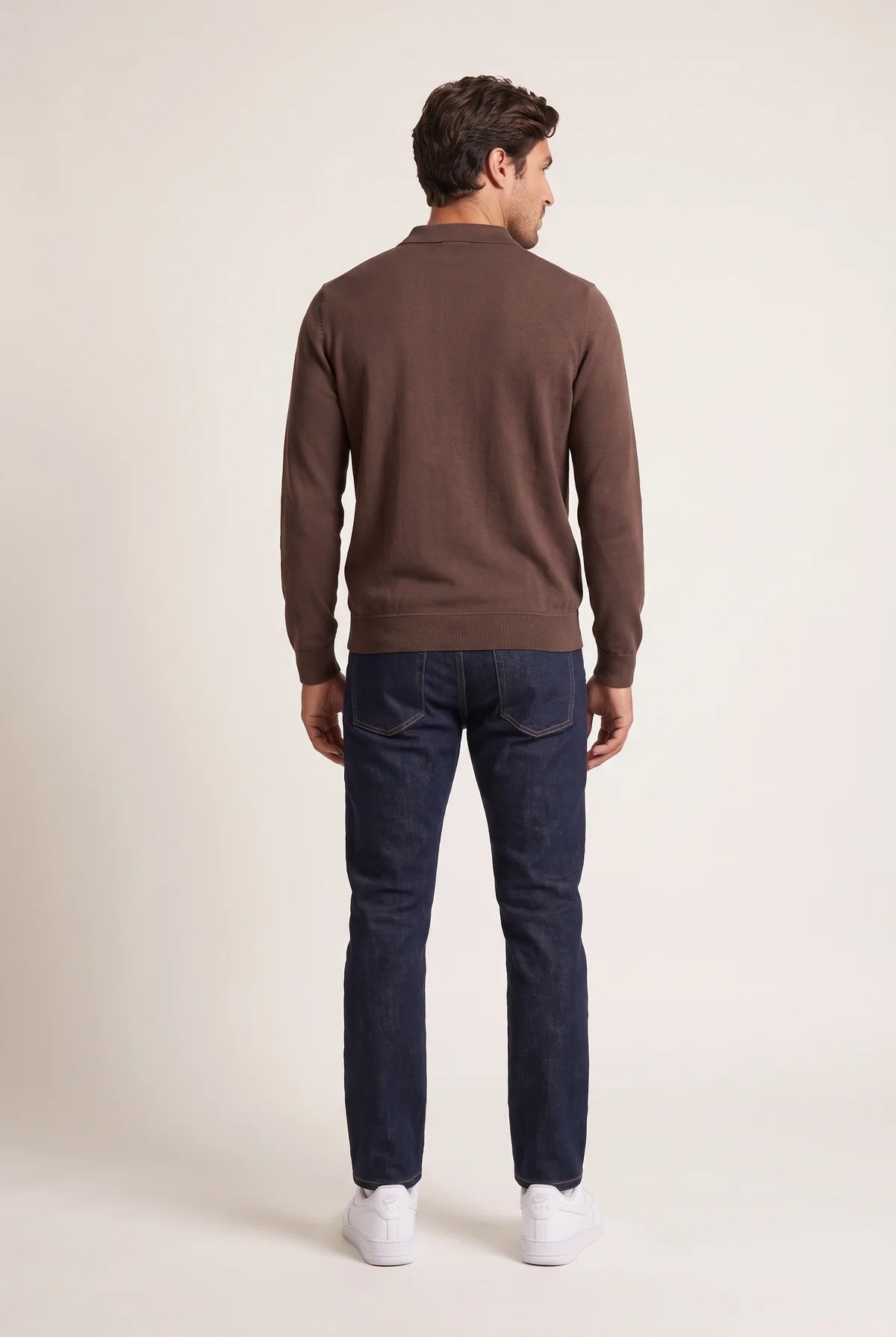 Jsco Erkek 6218 Polo Yaka Selanik Sweat Kahve