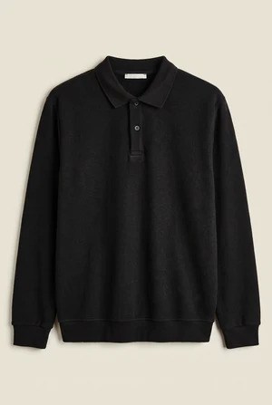 Jsco Erkek 6218 Polo Yaka Selanik Sweat Siyah