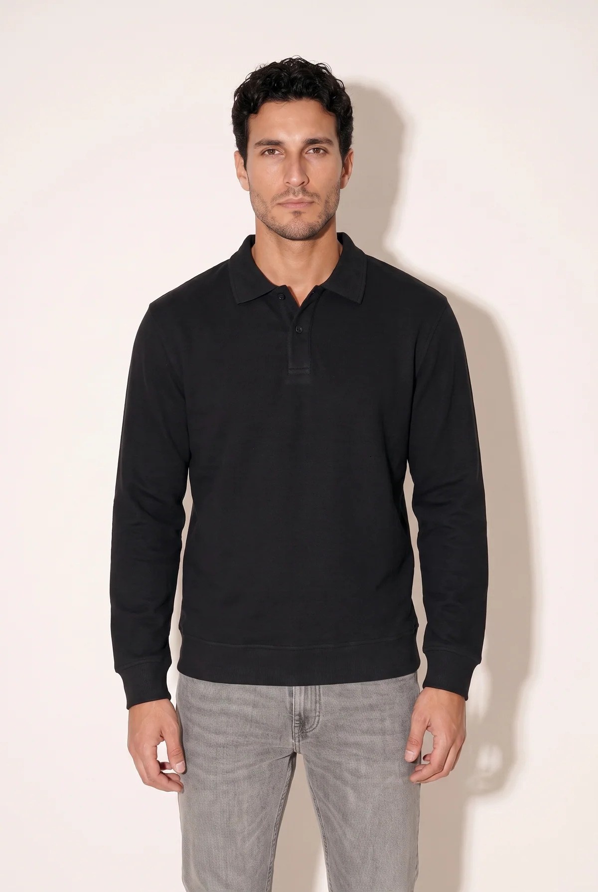 Jsco Erkek 6218 Polo Yaka Selanik Sweat Siyah
