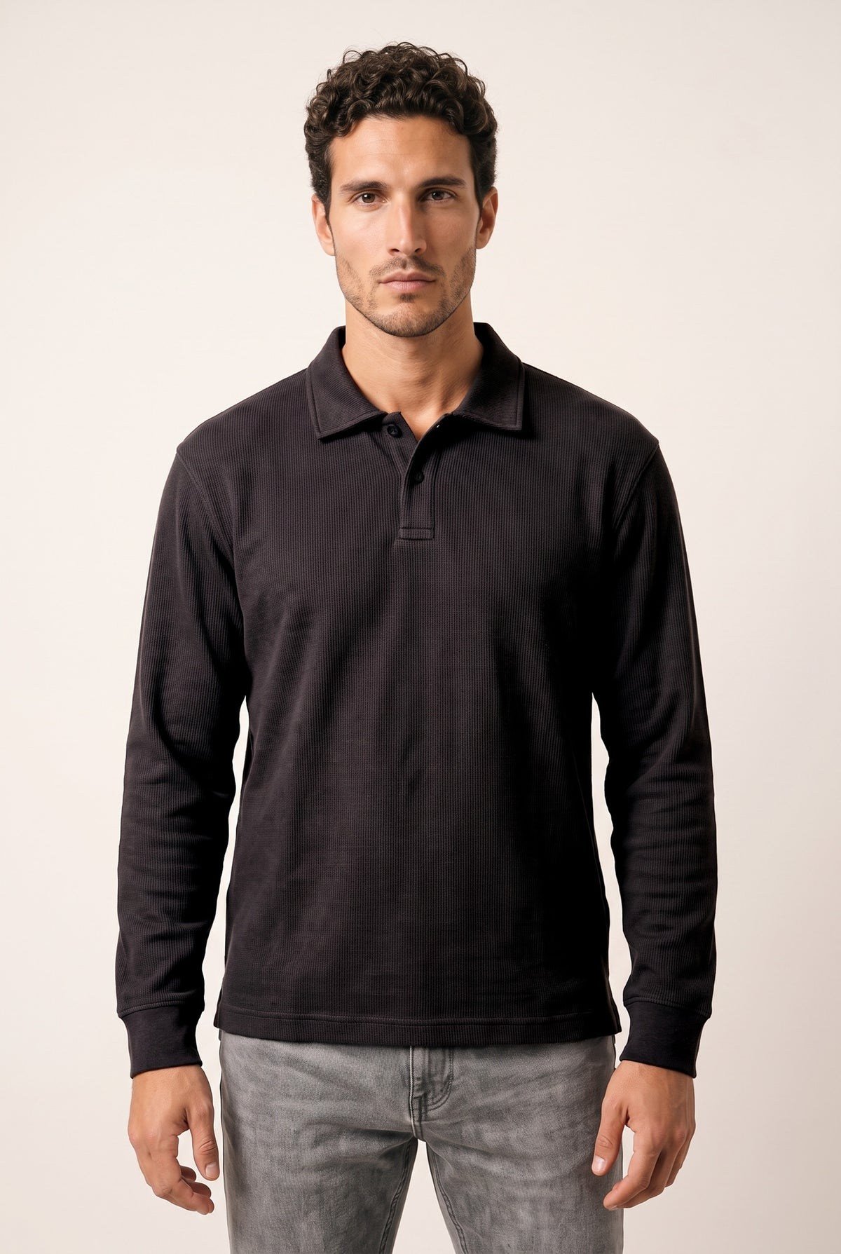 Jsco Erkek 6221 Polo Yaka İb Jakar Sweat Siyah