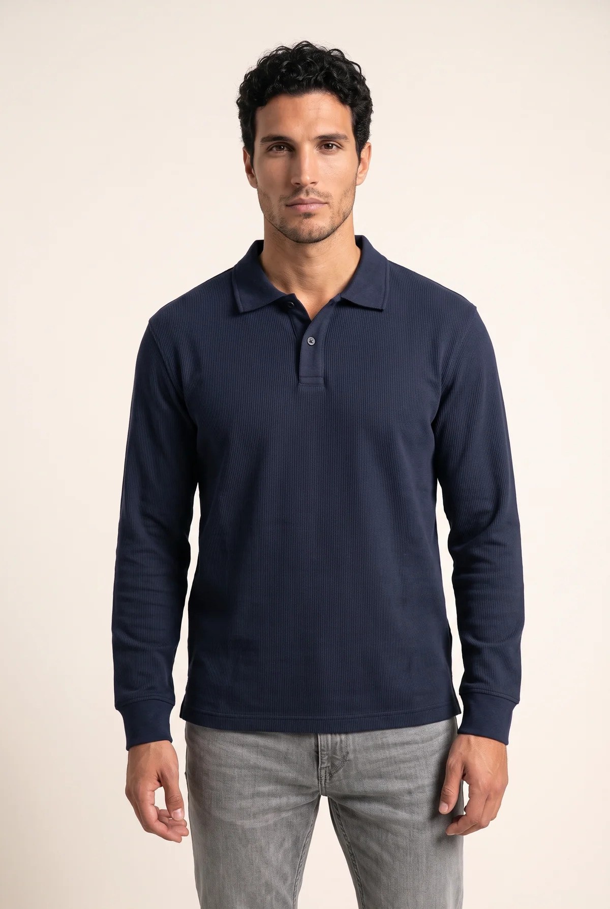 Jsco Erkek 6221 Polo Yaka İb Jakar Sweat Lacivert