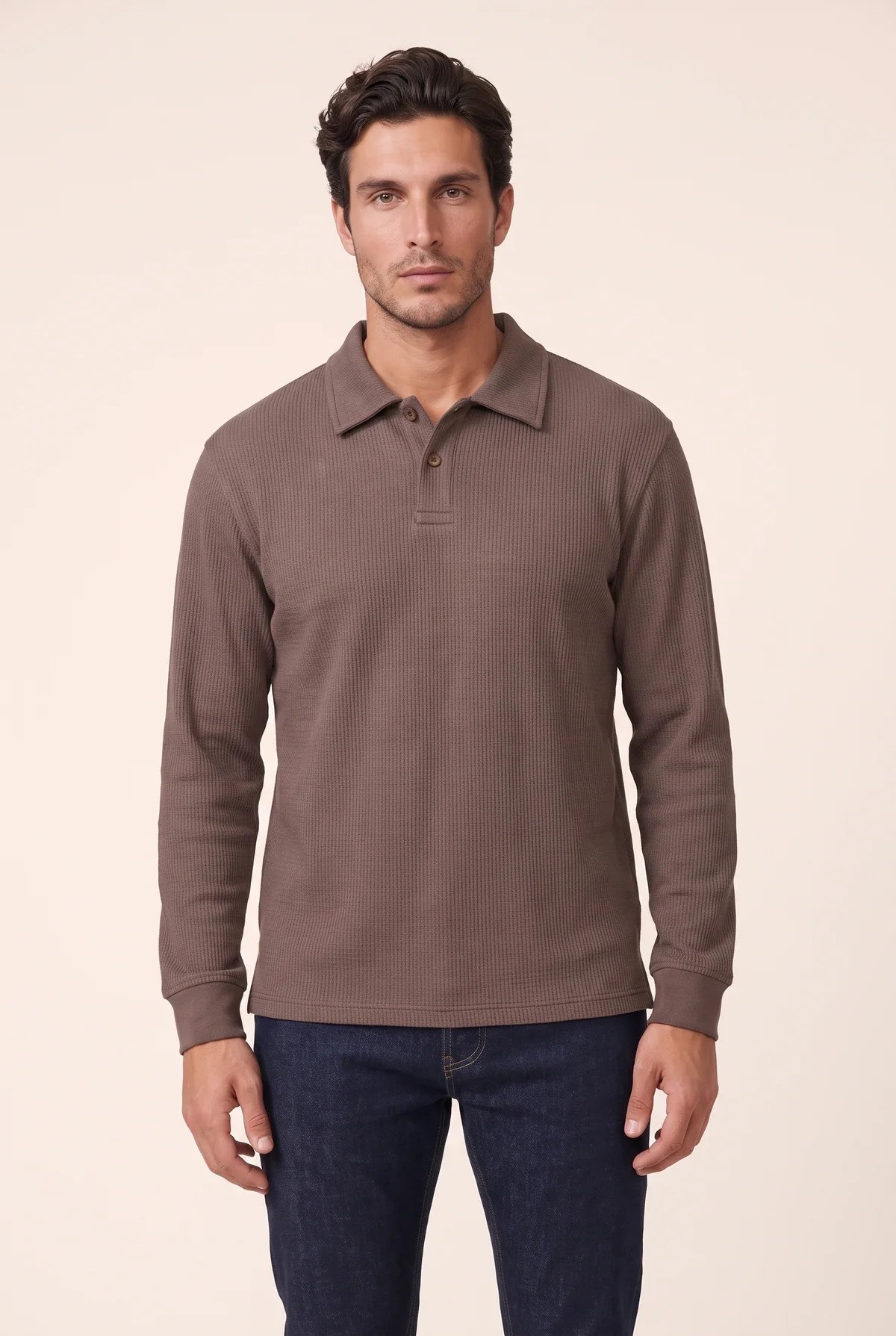 Jsco Erkek 6221 Polo Yaka İb Jakar Sweat Kahve