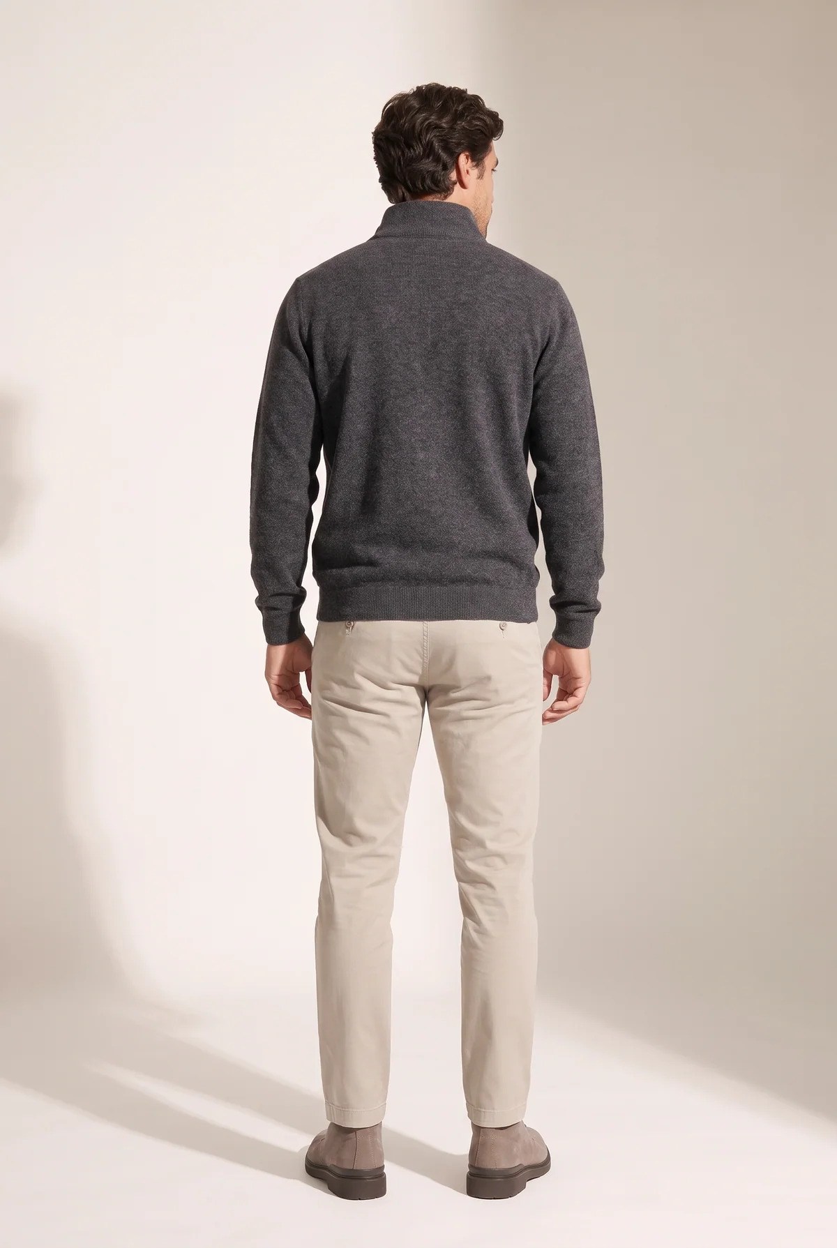 Jsco Erkek 6228 Dik Yaka Fermuarlı  Muline Selanik Sweat Siyah
