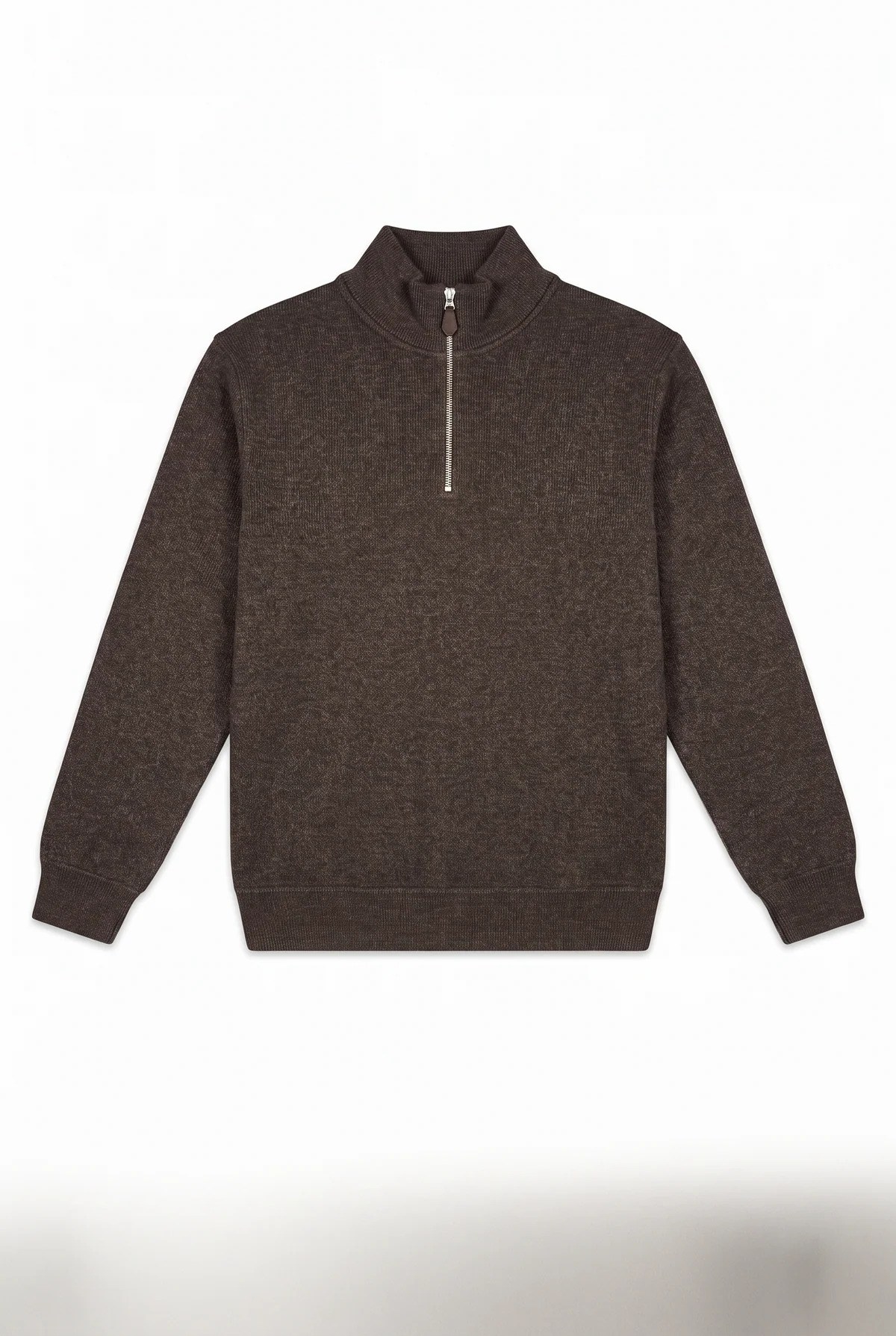 Jsco Erkek 6228 Dik Yaka Fermuarlı  Muline Selanik Sweat A.Kahve