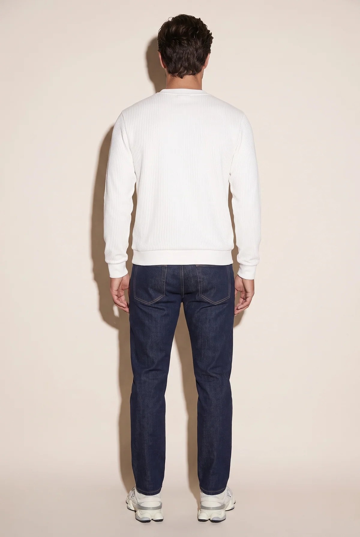 Jsco Erkek 6237 0 Yaka 30/1 İb  Sweat Ekru