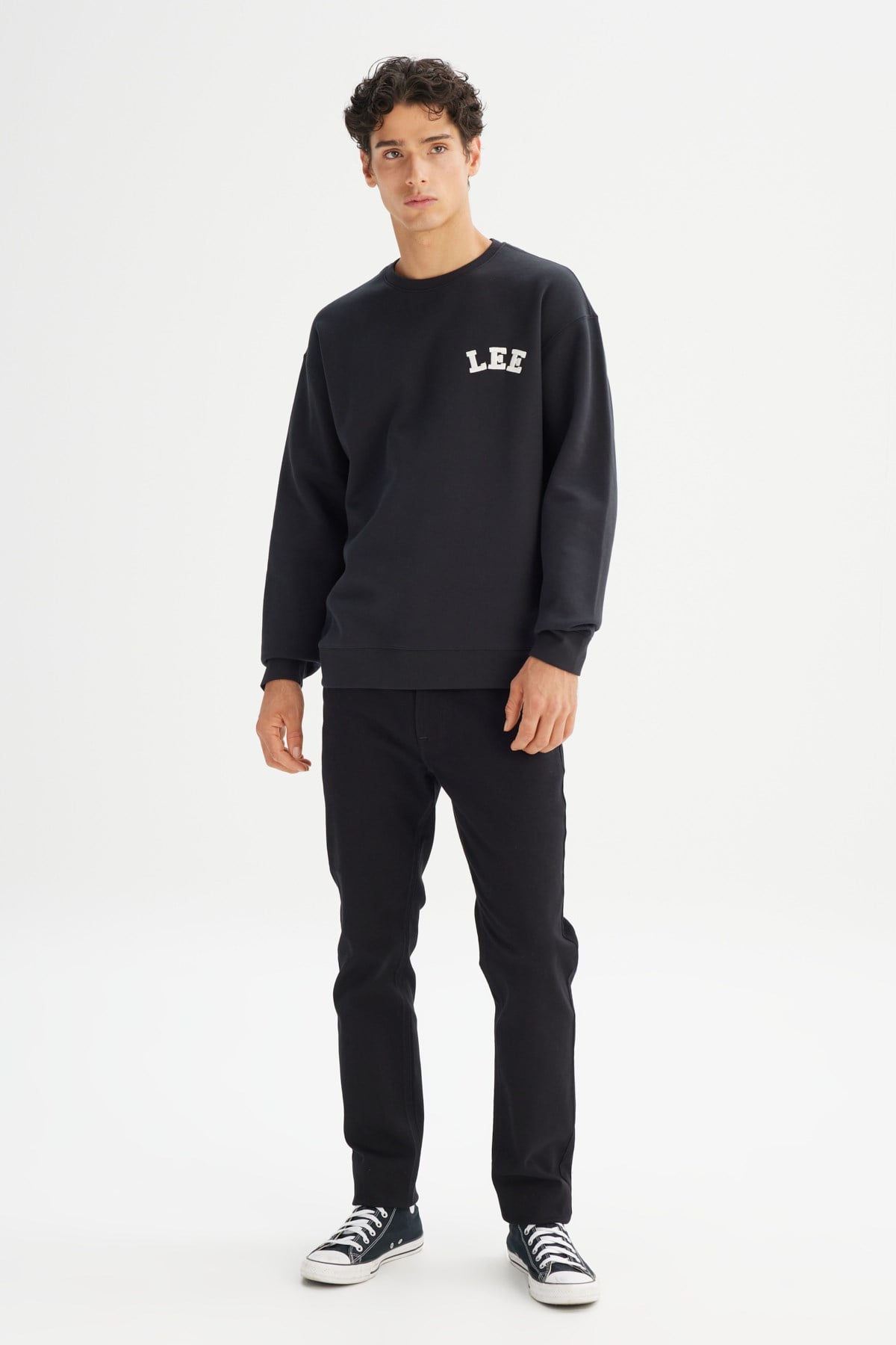 Lee Erkek L242547001 Sweatshirt/Black Standart