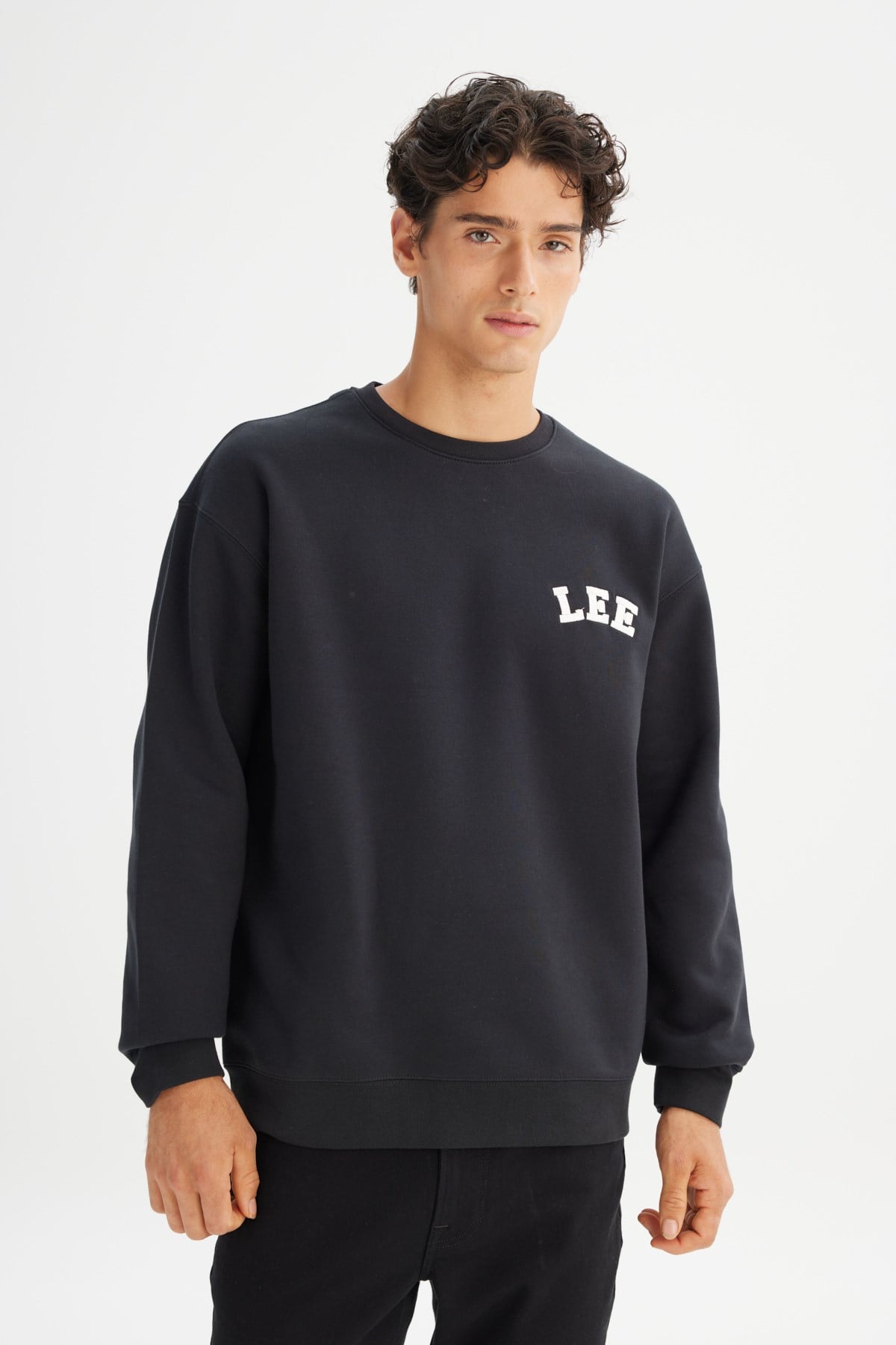 Lee Erkek L242547001 Sweatshirt/Black Standart