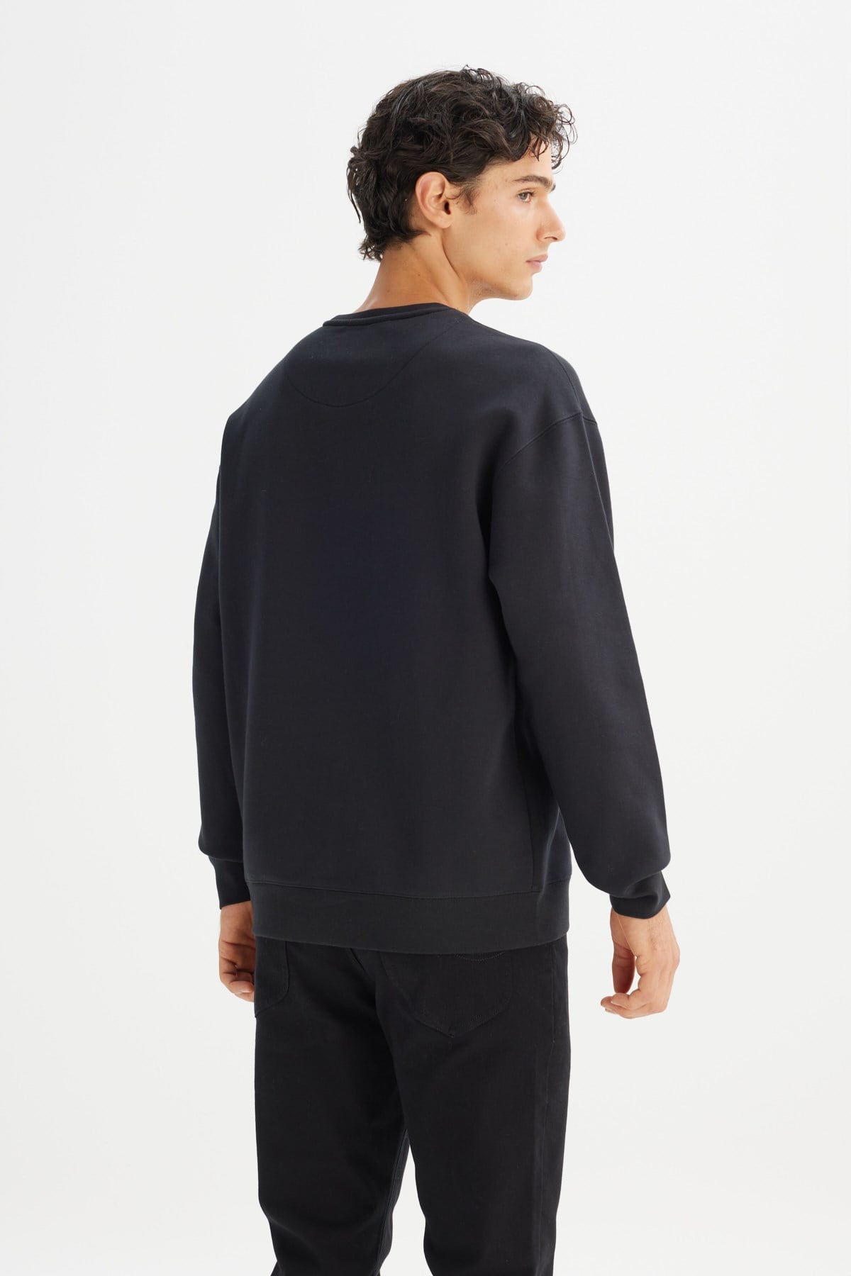 Lee Erkek L242547001 Sweatshirt/Black Standart