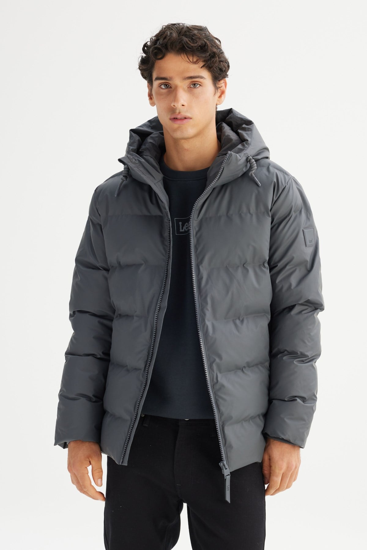 Lee Erkek L2520263035 Erkek Şişme Mont/Gray Standart