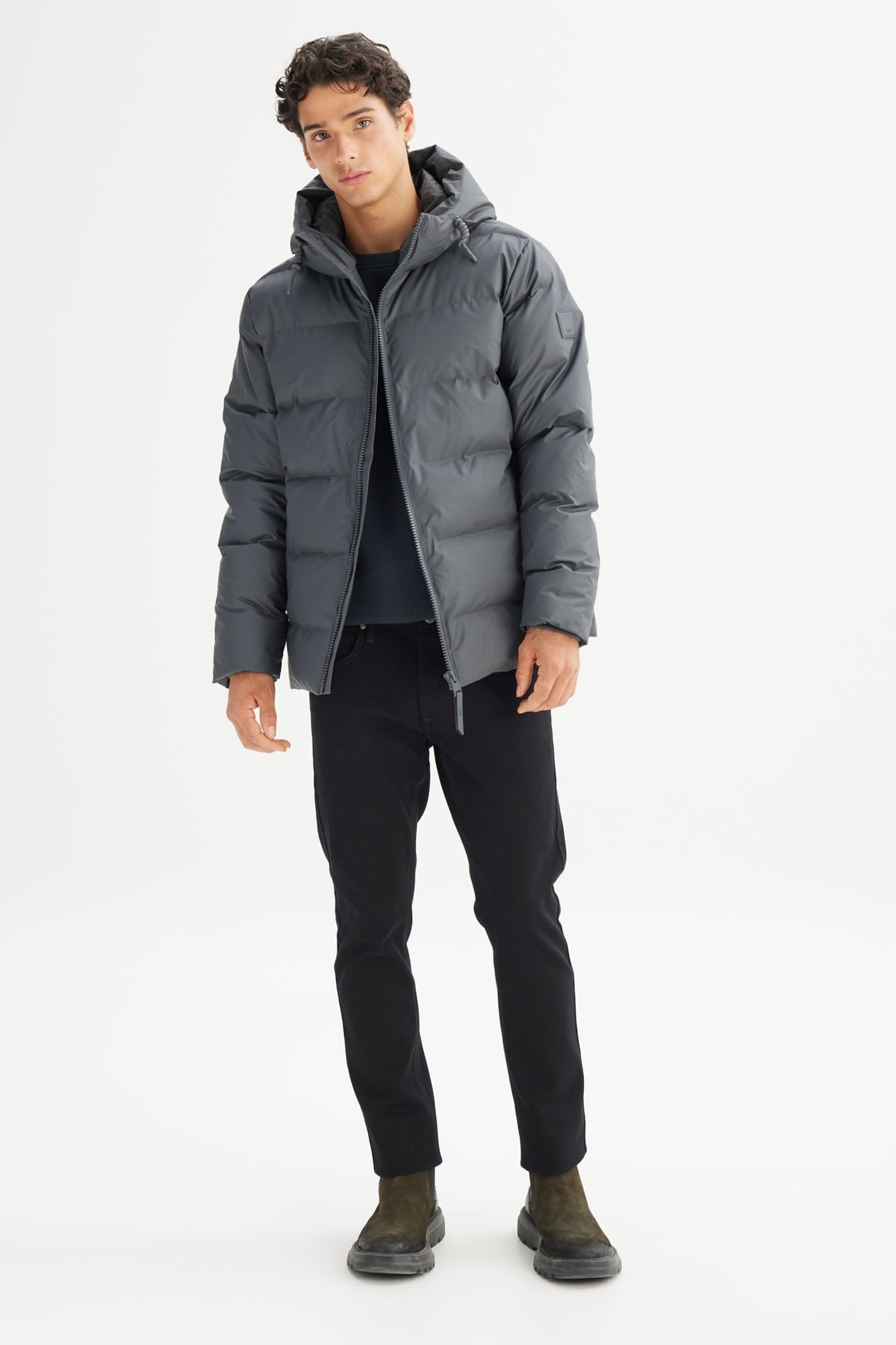 Lee Erkek L2520263035 Erkek Şişme Mont/Gray Standart