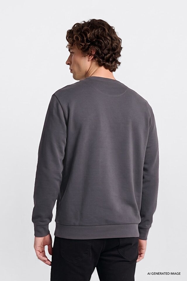 Lee Erkek L2520308003 Erkek Small Logo Sweatshirt/Anthracita Standart
