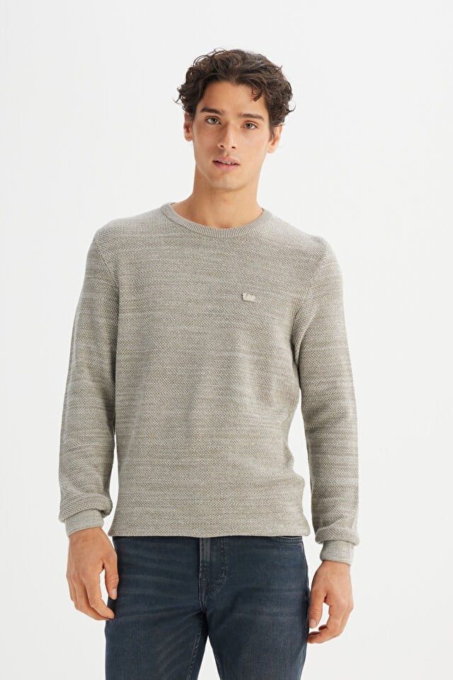 Lee Erkek L2520364614 Triko Kazak / Beige Standart