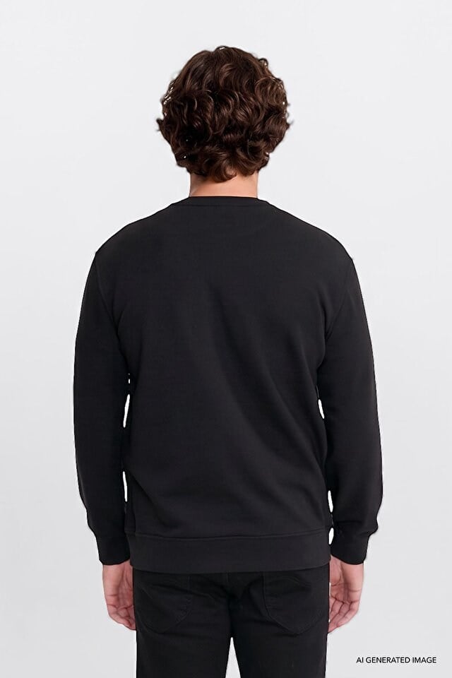Lee Erkek L2620151001 Mid Logo Sweatshirt/Black Standart