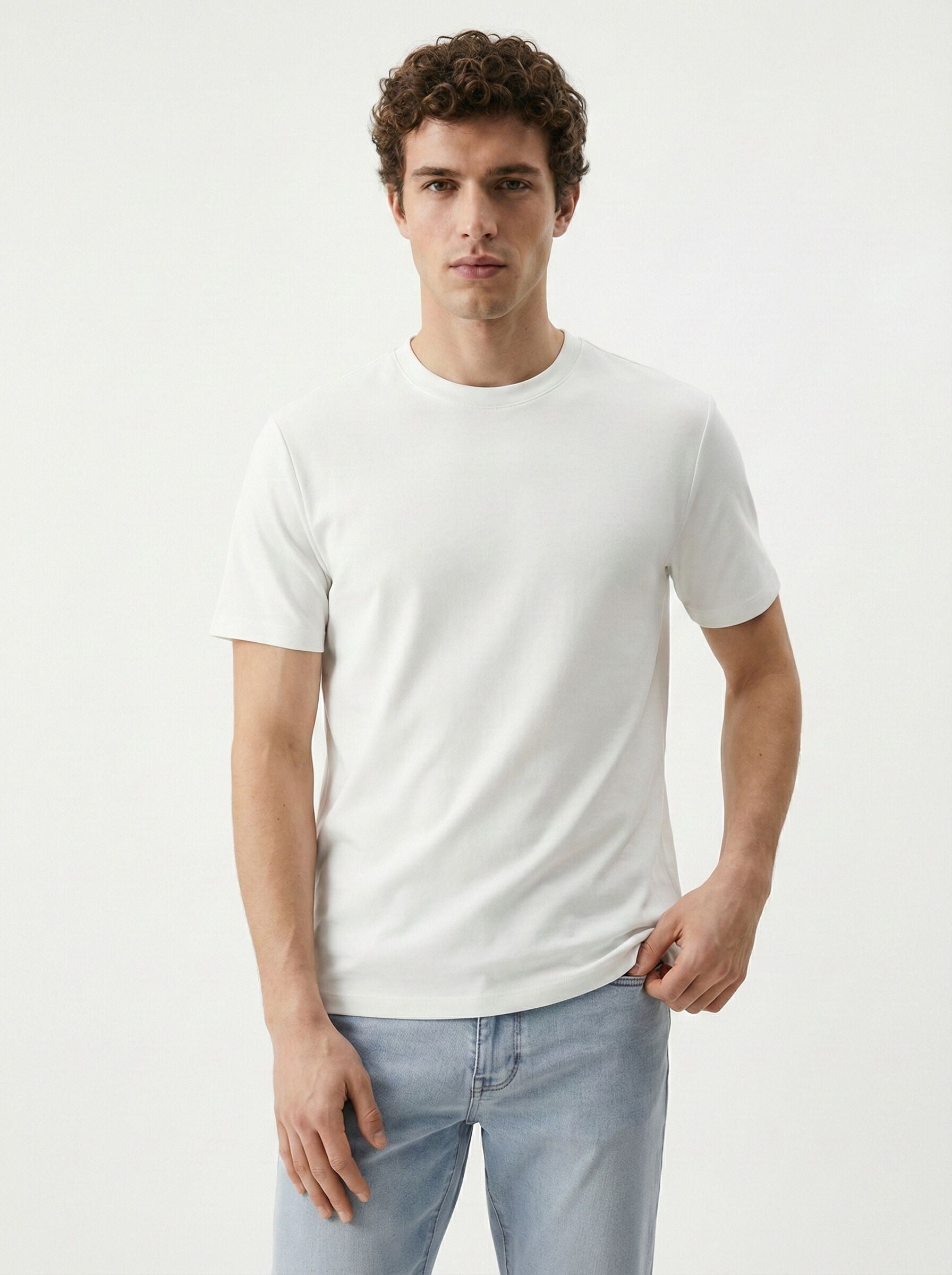 Loft Erkek LF2042724 T-Shirt Kırık Beyaz