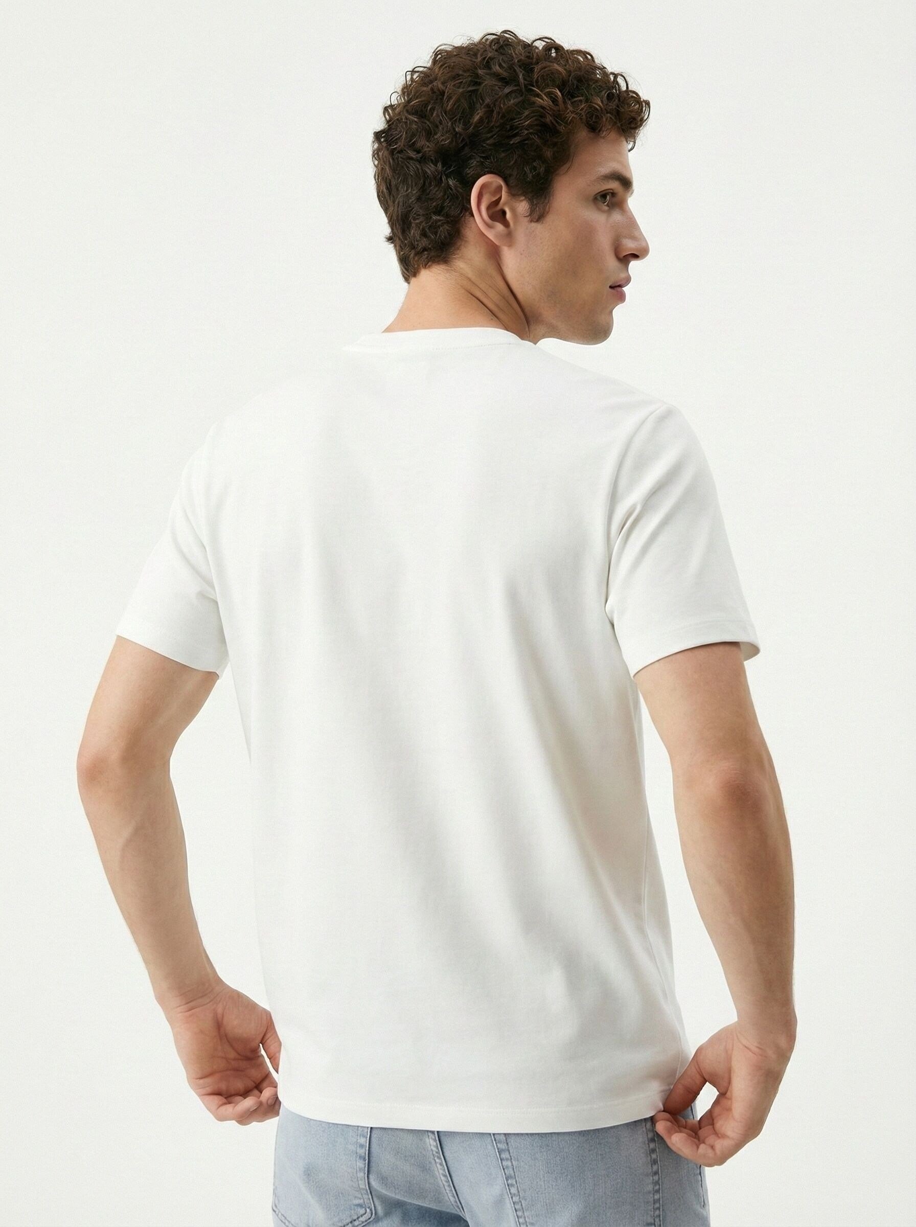 Loft Erkek LF2042724 T-Shirt Kırık Beyaz