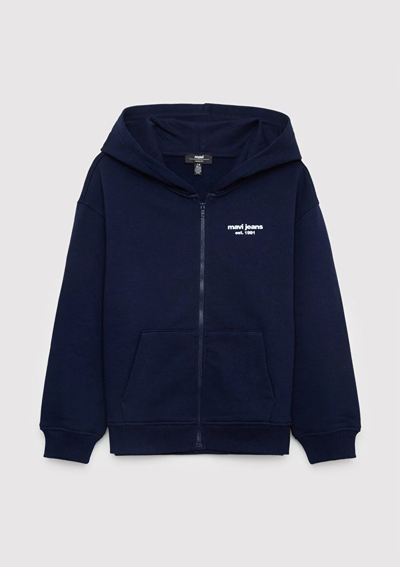 Mavi Çocuk M6S10203-84371 LOGO SWEATSHIRT TAM FERMUARLI Koyu Lacivert Lacivert