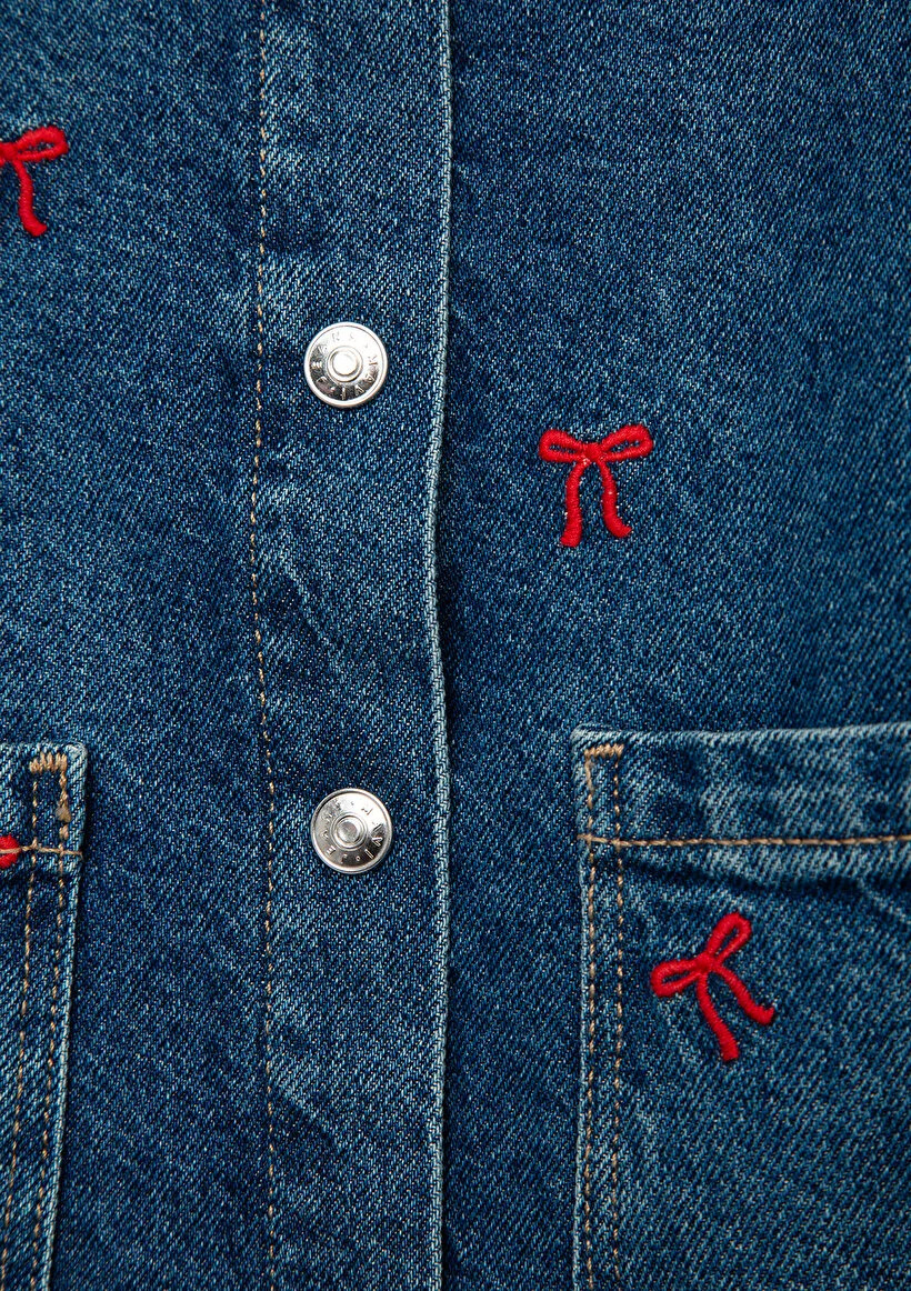 Mavi Çocuk M7210002-A4164 LUYU Dark Bow Embroidery Denim Standart