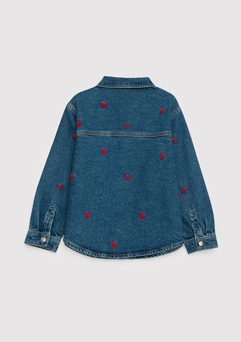 Mavi Çocuk M7210002-A4164 LUYU Dark Bow Embroidery Denim Standart