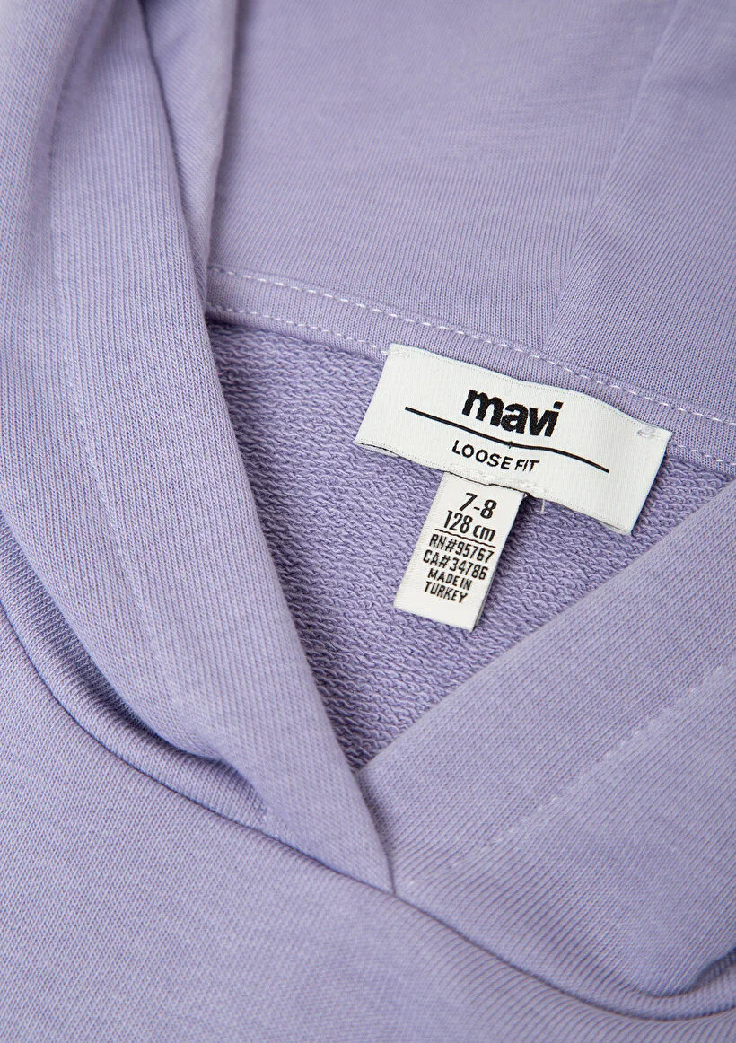Mavi Çocuk M7S10147-70557 MAVİ LOGO BASKILI KAPŞONLU SWEATSHIRT Mor Mor