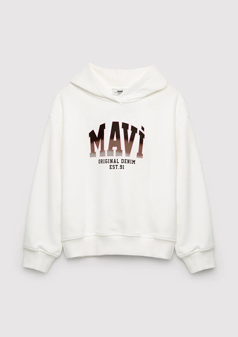 Mavi Çocuk M7S10179-70057 MAVİ BASKILI SWEATSHIRT Kırık Beyaz Kırık Beyaz