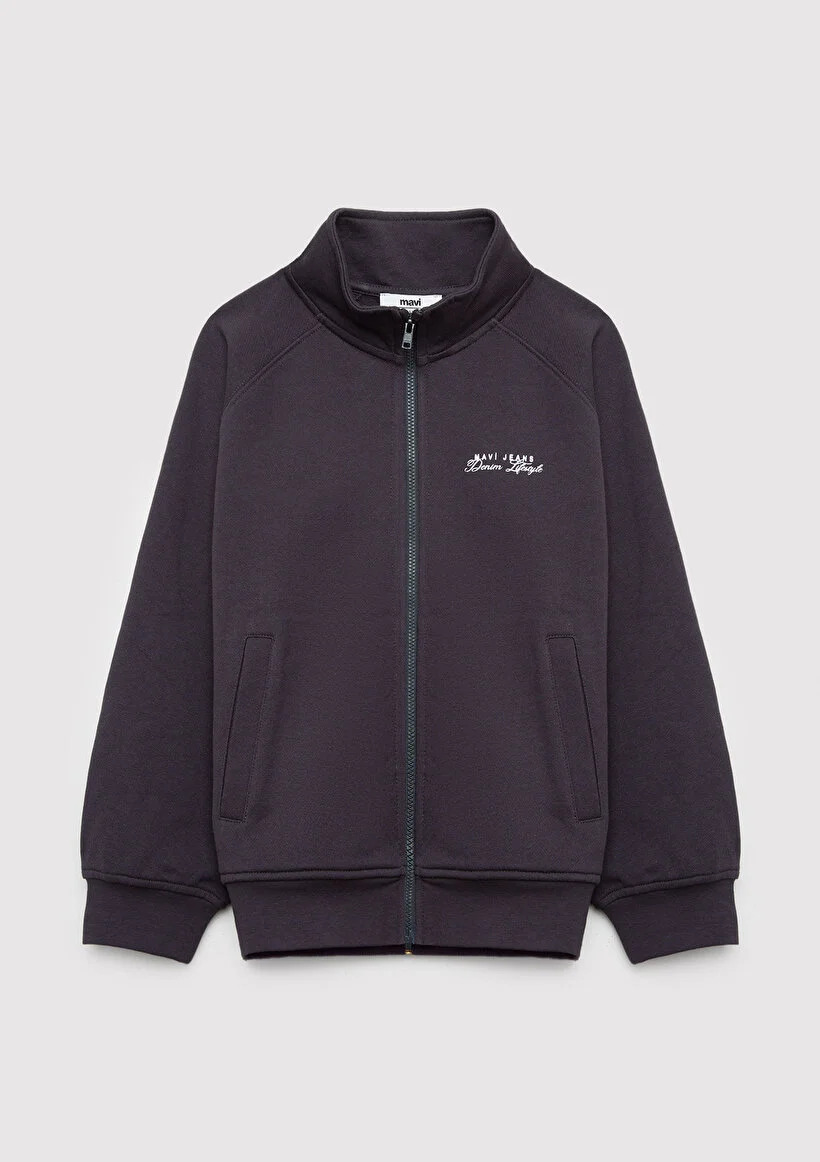 Mavi Çocuk M7S10192-70087 LOGO SWEATSHIRT TAM FERMUARLI Kömür Standart