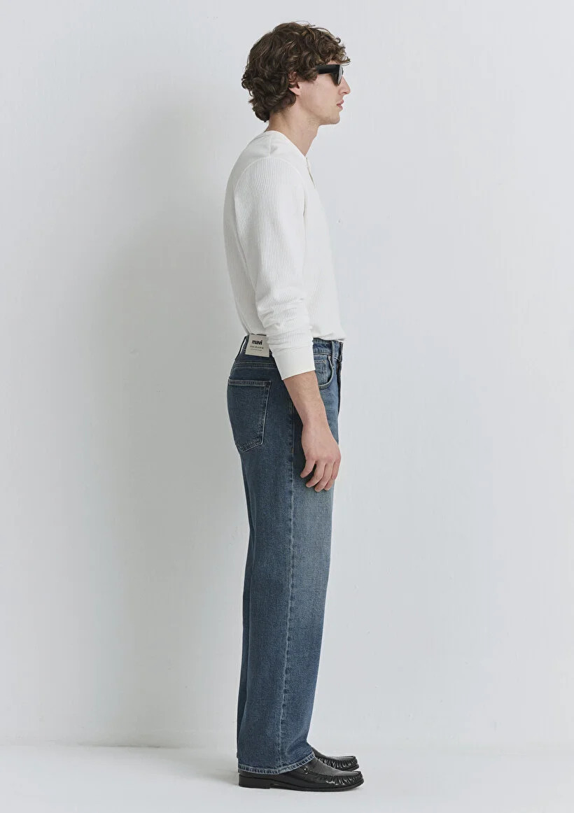 Mavi Erkek M0019166-87850 MARLON Classic Denim Pantolon Puslu Mavi Mavi