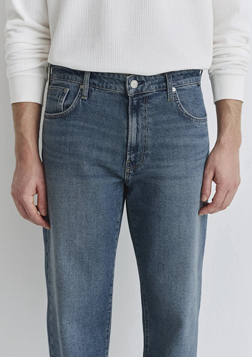 Mavi Erkek M0019166-87850 MARLON Classic Denim Pantolon Puslu Mavi Mavi