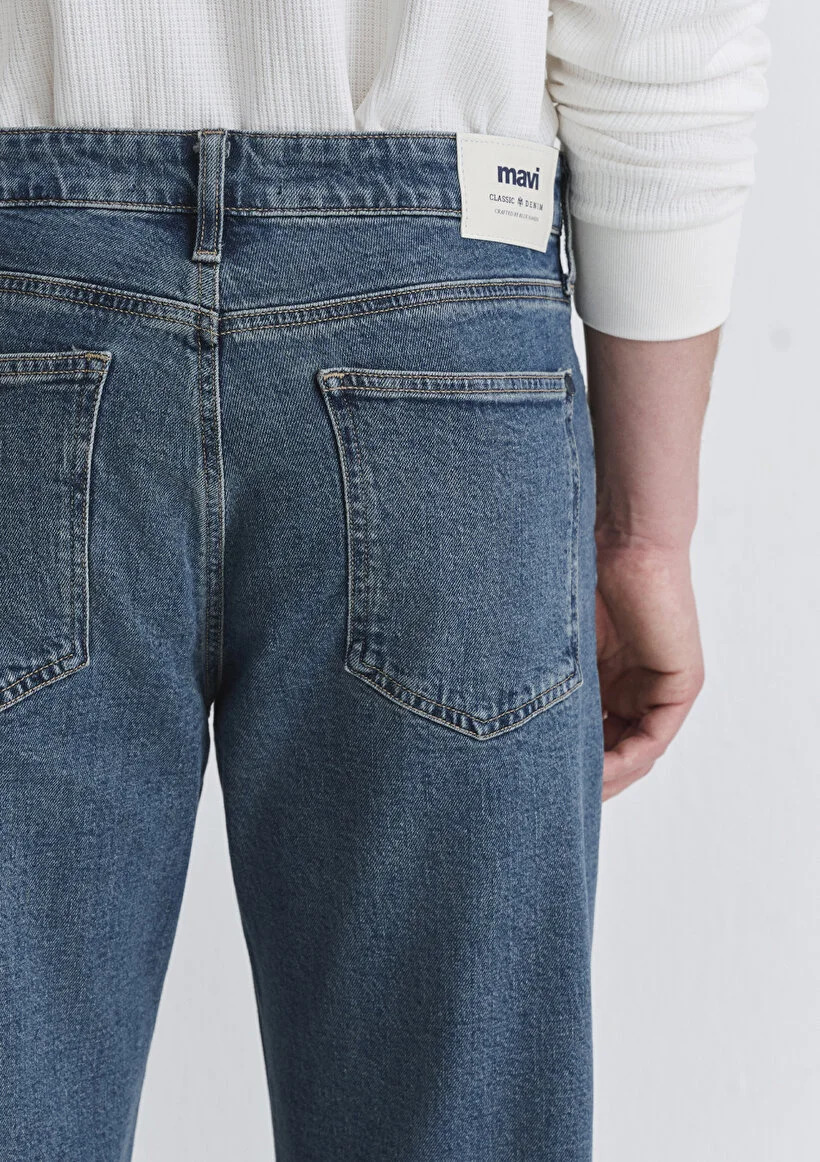 Mavi Erkek M0019166-87850 MARLON Classic Denim Pantolon Puslu Mavi Mavi