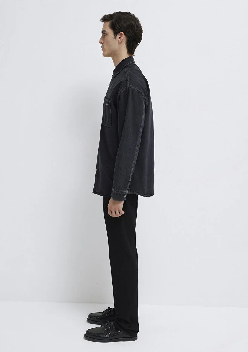 Mavi Erkek M0210588-85622 Denim Gömlek AIDAN Mavi Black Antrasit Antrasit