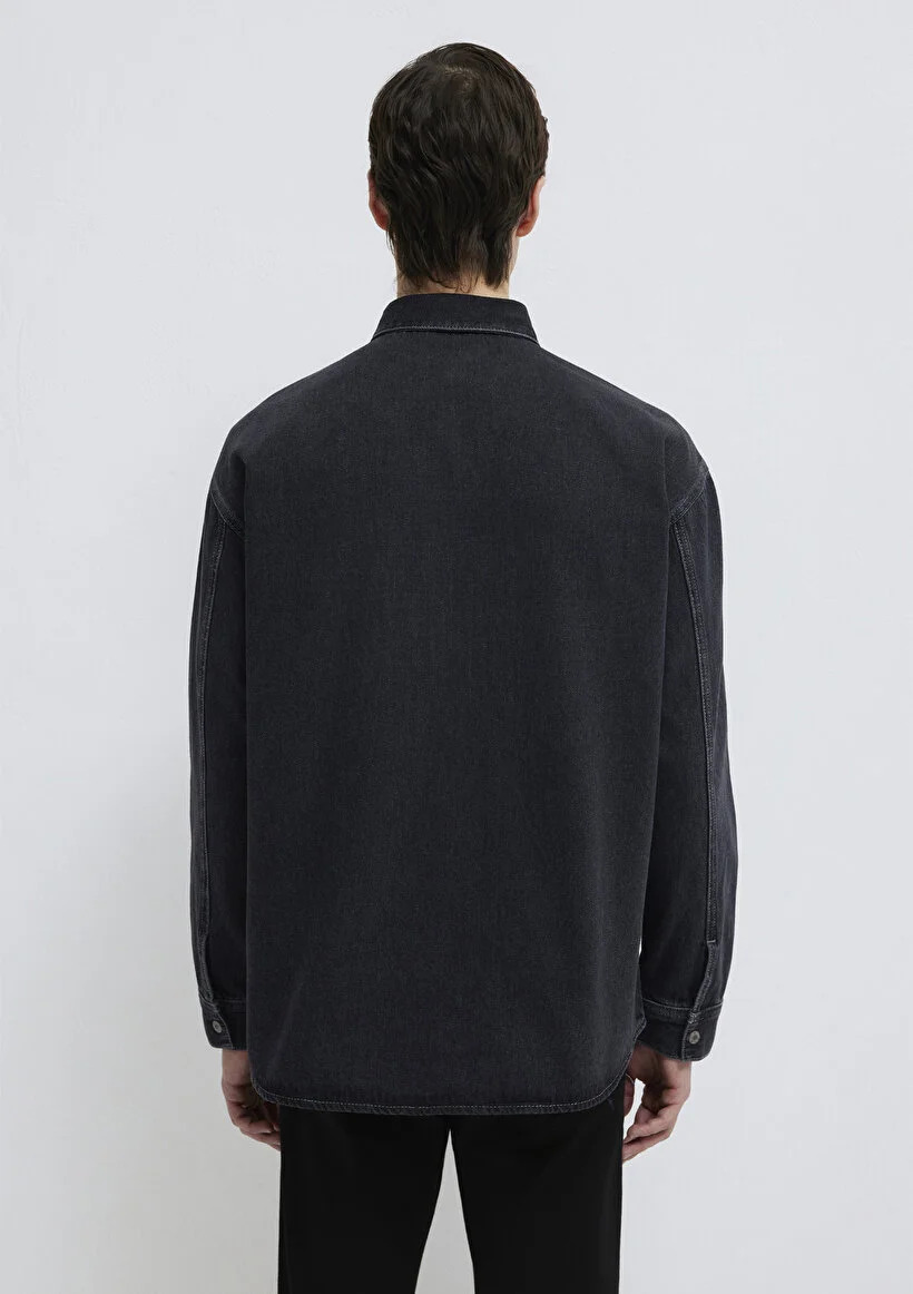 Mavi Erkek M0210588-85622 Denim Gömlek AIDAN Mavi Black Antrasit Antrasit