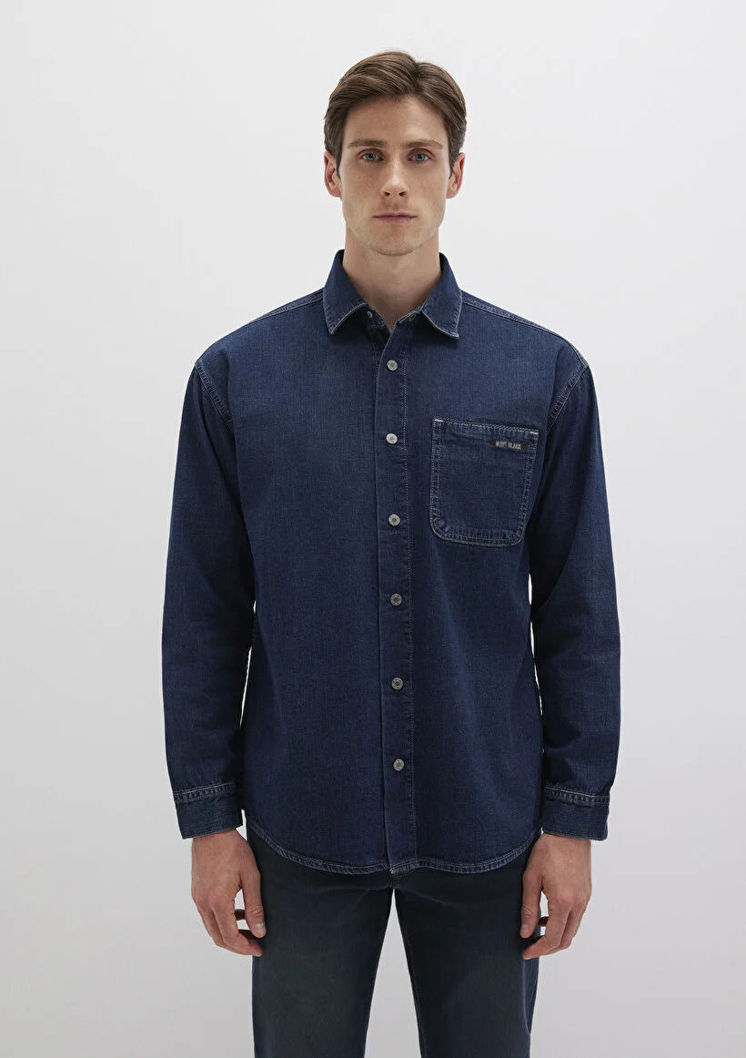 Mavi Erkek M0210588-90768 Denim Gömlek AIDAN Mavi Black Vintage Indigo Mavisi İndigo