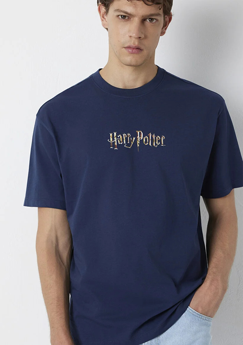 Mavi Erkek M0613450-70497 Harry Potter Tişört Derin Lacivert Lacivert