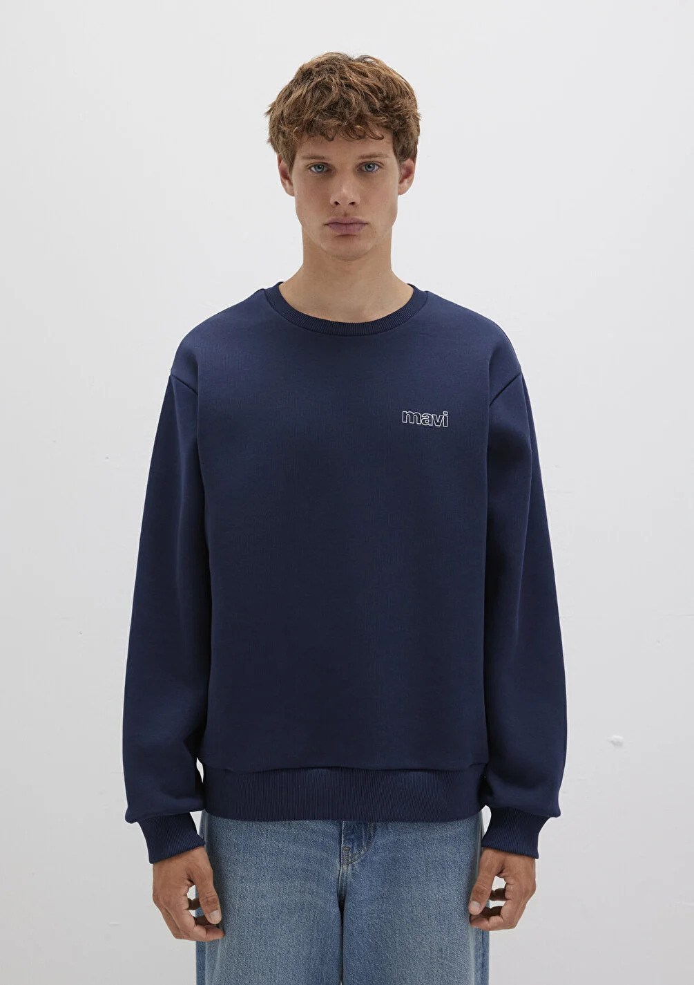 Mavi Erkek M0S10379-70488 Mavi Baskılı Sweatshırt Koyu Lacivert K.Lacivert