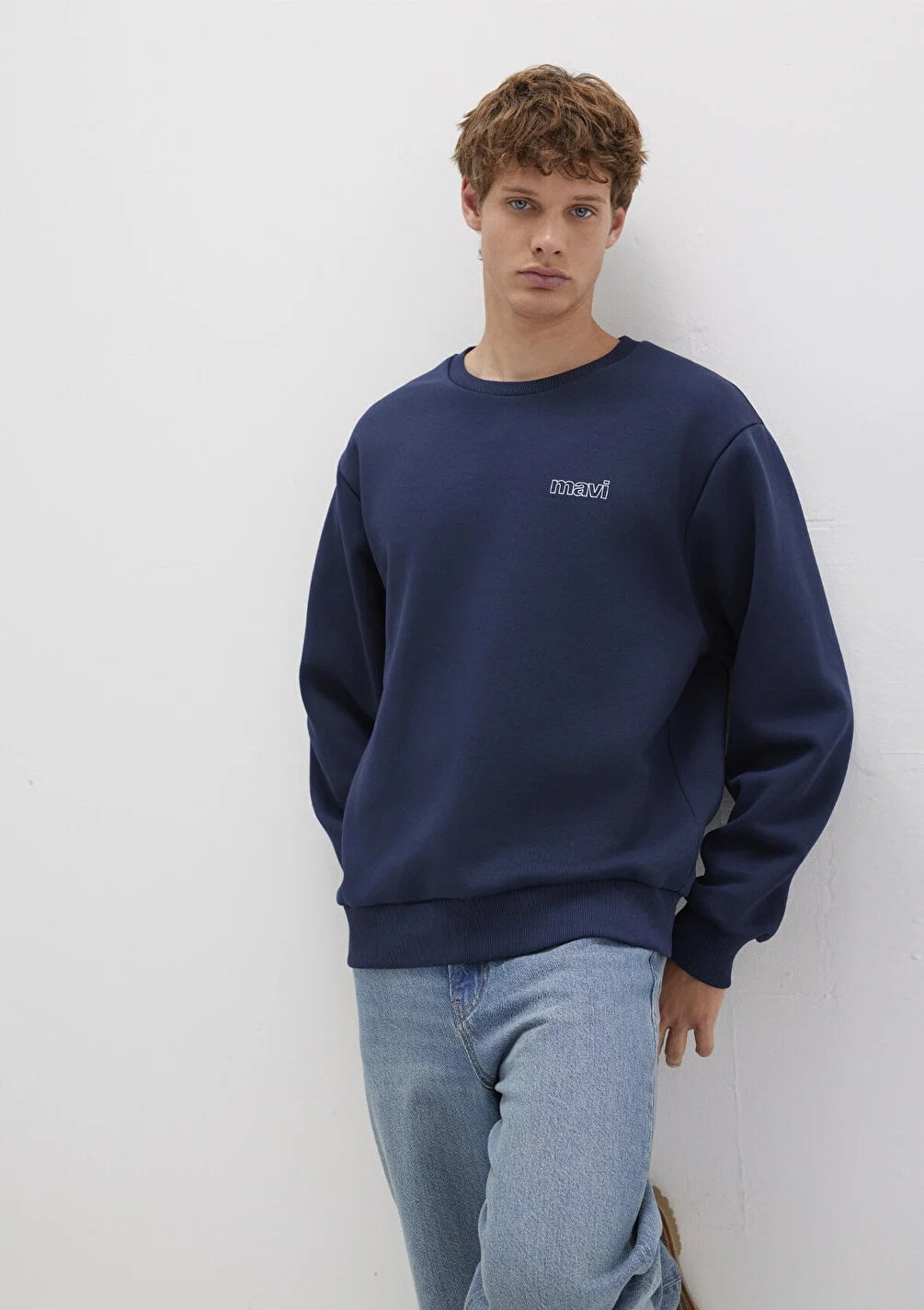 Mavi Erkek M0S10379-70488 Mavi Baskılı Sweatshırt Koyu Lacivert K.Lacivert