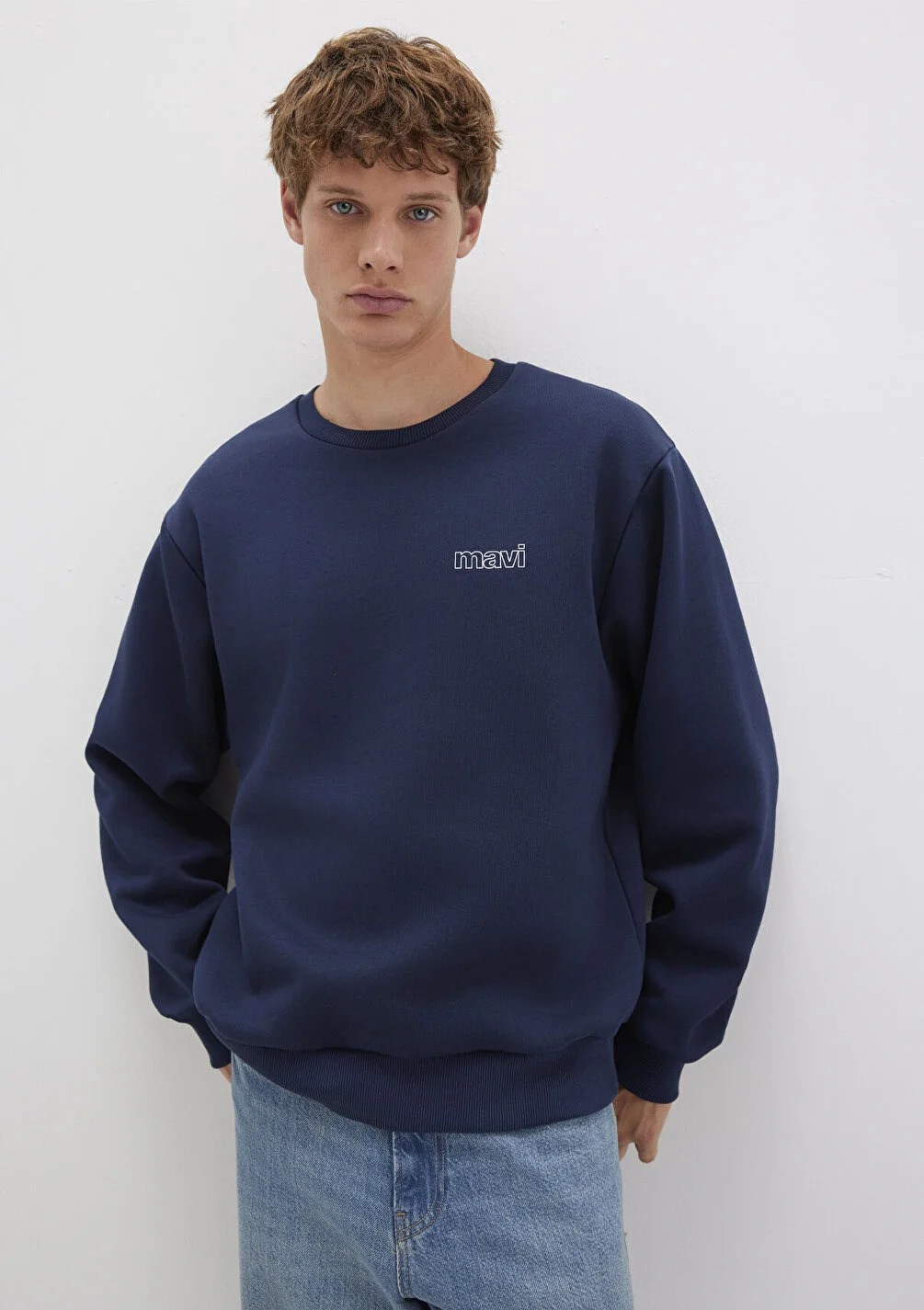 Mavi Erkek M0S10379-70488 Mavi Baskılı Sweatshırt Koyu Lacivert K.Lacivert
