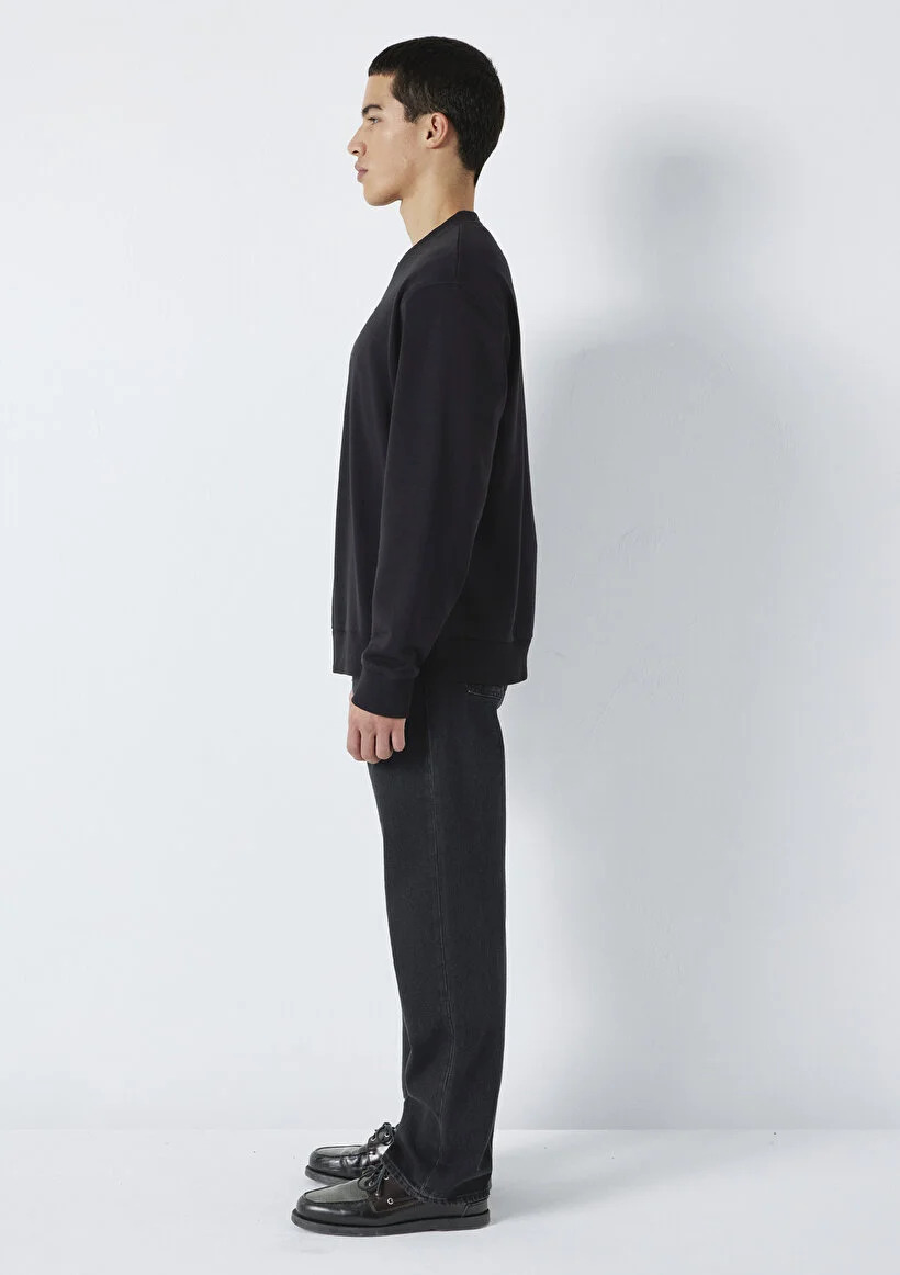 Mavi Erkek M0S10551-900 Mavi Bisiklet Yaka Sweatshirt Siyah Siyah
