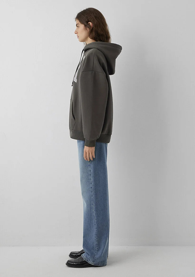 Mavi Kadın M1600361-71598 MAVİ LOGO KAPÜŞONLU SWEATSHIRT Yosun Yeşili Yeşil