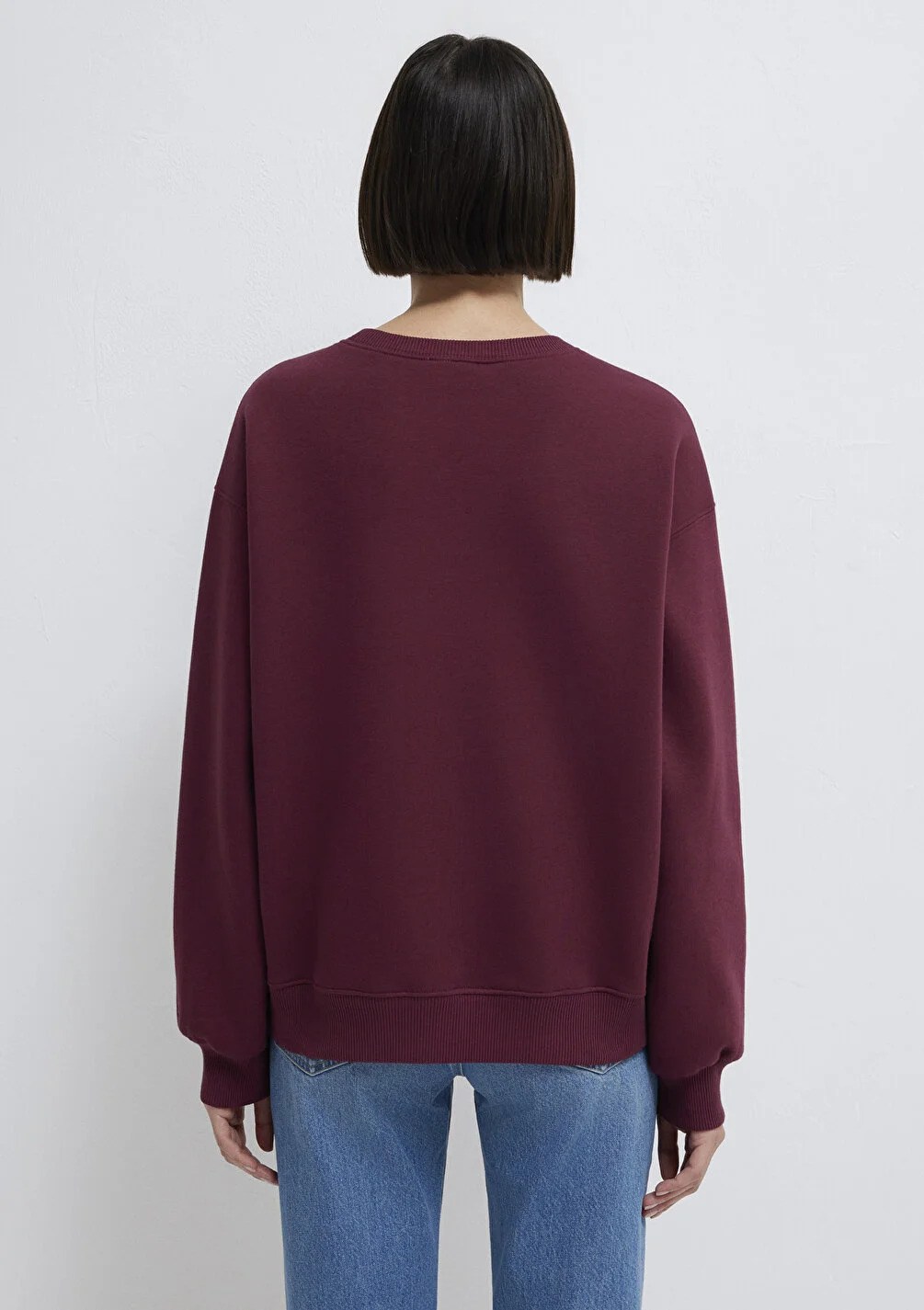 Mavi Kadın M1610198-70415 Bisiklet Yaka Sweatshırt Windsor Wine Mavi